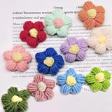 Popxstar 4.5cm Hand-knitted Flower Puff Flower Milk Cotton Wool Hand Hook Flower DIY Hairpin Clothing Accessory Shoes Hats Craft Supplies