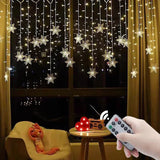 Popxstar LED Garland Holiday Snowflakes String Fairy Light New Year Ornaments Christmas Tree Decorations for Home Party Noel Navidad 2024