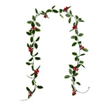 Popxstar New 8feet Red Berry Christmas Garland Flexible Artificial Berry Garland For Winter Christmas New Year Holiday Decor