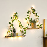 Popxstar 1/2pc Artificial Ivy Led-strip Floating Wall Shelf Boho Home Decoration Nordic Plant Flower Pot Tray Wall Hanging Shelvesgift