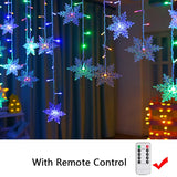 Popxstar LED Garland Holiday Snowflakes String Fairy Light New Year Ornaments Christmas Tree Decorations for Home Party Noel Navidad 2024