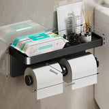 Popxstar Aluminum Alloy Toilet Paper Holder Bathroom Wall Mount WC Paper Phone Holder Shelf Towel Roll shelf Accessories