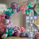 Popxstar Mermaid Balloon Garland Kit Mermaid Tail Purple Blue Balloons Mermaid Under The Sea Party Decor Girls Birthday Party Baby Shower