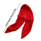 Popxstar Women Pleated Satin Scarf Headscarf Neckerchief Skinny Ribbon Square Hair Tie Band Kerchief Satin Foulard Scarves Decorative