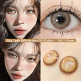 Popxstar 1Pair Brown Myopia Colour Circular Contacts Lenses Natural Blue  Eye Lenses Beauty Pupil Brown Lenses Makeup