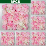 Popxstar 6PCS Artificial Flowers Rose Wall Panel 3D Flower Backdrop for Home Salon Wedding Party  Bridal Shower indoor Outdoor Decoration