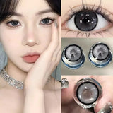 Popxstar 1 Pair High Quality Color Contact Lenses with Diopter Myopia Eyes graduated color Beauty Pupil Makeup Yearly