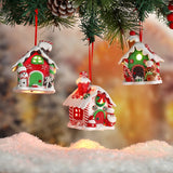 Popxstar Christmas Theme LED Pendant Snowman Gingerbread Santa Claus Light House Soft Pottery Hanging Tree Home New Year Party Decoration