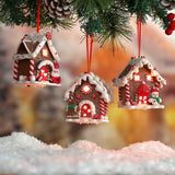 Popxstar Christmas Theme LED Pendant Snowman Gingerbread Santa Claus Light House Soft Pottery Hanging Tree Home New Year Party Decoration