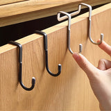 Hook Double S-Shape Hook Free Punching Kitchen Bathroom Cabinet Door Without Trace Hook Towel Storage Hanger