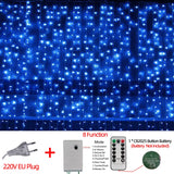 Popxstar LED Fairy String Lights Outdoor Waterproof Waterfall Street Garland Curtain Lights For Patio Christmas Wedding Party Decoration