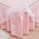 Popxstar 1pcs Princess Bed Skirt Ruffled Lace Bed Skirt Non-slip Mattress Cover Solid Color Bedsheet Protector Bedspread No Pillowcase