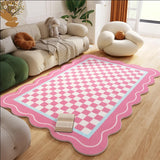 Popxstar Carpets for Living Room Plaid Children Bedroom Fluffy Rug Home Decoration Cloakroom IG Floral Plush Mats ковер Tapete Tapis 러그