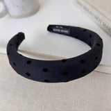 Popxstar Autumn Winter Retro Black-Gray Headband Bow Heart Sponge Hair Band for Woman Girls Temperament Hair Hoop Female Hair Accessories