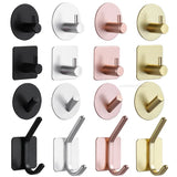 Popxstar Adhesive Wall Hooks Mounted Door Key Cloth Coat Bathroom Robe Hanger Kitchen Hardware Rack Shelf Bag Hook Organizer For Hanging