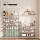 Popxstar Simple Shoe Rack Metal Shoe Shelf Living Room Space Saving Shoes Organizer Stand Holder Shoes Storage Organizer Shelf