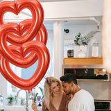 Popxstar 40in Heart Shaped Balloons Red Valentine Day Heart Balloons for Valentines Day Decorations Bridal Shower Wedding Party Supplies