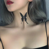 Popxstar Fashion Super Fairy Lace Butterfly Chokers Necklaces Transparent Chocker Party Neck Jewelry Accessories Collar