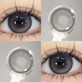 Popxstar 2PCS Korea Colored Contact Lenses Myopia Degree -0.00 to -8.00 Gray Eyes Beauty Pupil Brown Makeup Lens