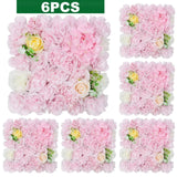 Popxstar 6PCS Artificial Flowers Roses Wall Panel 3D Flower Backdrop for Wall Party Wedding Bridal Shower Outdoor Decoration