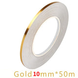 Popxstar 50M Brushed Gold Silver Floor Edging Waterproof Seam Wall Stickers Wall Gap Ceiling Home Decoration Self-adhesive Tile Tape