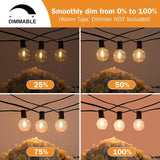 Popxstar Festoon LED Globe String Light Fairy LED G40 Outdoor For Christmas Party Garden Decorative Garland Lamp Street Patio Backyard