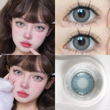 Popxstar 1Pair Myopia Colour Contacts Lenses Circular Natural Gray Blue Eye Lenses Beauty Pupil Black Eyes