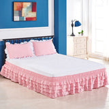 Popxstar room inspo ideas 4 Layers Ruffled Bed Skirt Wrap Around Elastic Bed Skirt Bed Cover Without Surface Home Hotel Bed Skirt Twin /Full/ Queen/ King