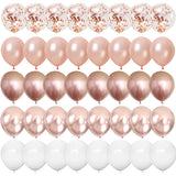 Popxstar 40pcs Rose Gold Confetti Latex Balloons Happy Birthday Party Decorations Adult Kids 1 2 3 5 10 14 15 18 30 35 40 50 60 Year Old