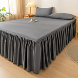 1pc Gray Bed Skirt Skin-friendly Bed Cover Simple Style Mattress Protector roupa de cama Soft Bedspread for Home (No Pillowcase)