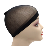 Popxstar 2pcs/Bag Top Stocking Wig Cap Hair Net For Weave Hair Wig Nets Black Brown Stretch Mesh Wig Cap For Making Wigs