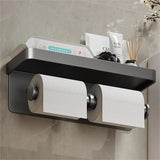 Popxstar Aluminum Alloy Toilet Paper Holder Bathroom Wall Mount WC Paper Phone Holder Shelf Towel Roll shelf Accessories