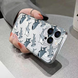 Popxstar Soft Clear Phone Case For iPhone 16 15 14 13 12 11 Pro Max XS X XR 7 8 Plus SE2020 Summer Ocean Animals Shark Dolphin Fish Cover