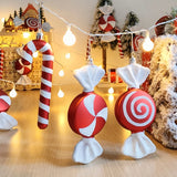 Popxstar Large Candy Pendant Christmas Decorations Wedding Decoration Red and White Painted red  Party Decoration New Year Party Supplies