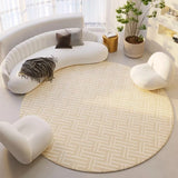 Popxstar Large Living Room Rug Round Carpet Bedroom Home Decoration Soft Thickened Fluffy Plush Floor Mat Lounge Area Rugs Big Size