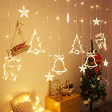 Popxstar Christmas Decoration LED Star Lamp Festoon Curtain Garland Fairy String Lights Outdoor For Holiday Party 2025 New Year Decor