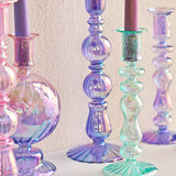 Popxstar Floriddle Retro Candlesticks Taper Candle Holders Tall Candlesticks Decoration Party Glass Vase Home Decor Wedding Decoration