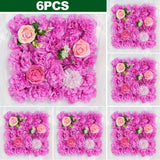 Popxstar 6PCS Artificial Flowers Roses Wall Panel 3D Flower Backdrop for Wall Party Wedding Bridal Shower Outdoor Decoration