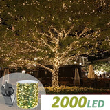 Popxstar 200m Christmas Green Cable LED String Fairy Lights Garland Outdoor Waterproof Decoration Lamp For Party Halloween Garden House