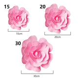 Popxstar 1PC Large Rose PE Foam Flowers Flat Bottom Giant Flowers Wall Wedding Background DIY Party Faux Flower Decor Fake Flore Heads