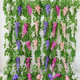 Popxstar spring decor 200cm Fake Ivy Wisteria Flowers Artificial Plant Vine Garland for Room Garden Decorations Wedding Arch Baby Shower Floral Decor