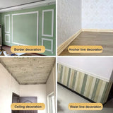 Popxstar 230cm 3D Pattern Sticker Wall Trim Line Skirting Border Decor Self Adhesive wallpaper  Household Waterproof  Wall Border Sticker