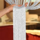 Popxstar Glitter Door String Curtain Silver Ribbon Shiny Tassel Flash Line Curtain Valance for Window Room Home Decoration