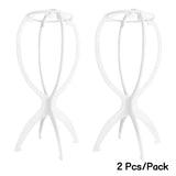 Popxstar 2PCS Wig Stand Collapsible Wig Holder Durable Wig Display 13.8 Inch Tool Travel Wig Stand for All Wigs