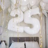 Popxstar 2pcs 30/40inch Giant White Number Balloon 16 18 25 30 40 50 Foil Balloons Birthday Wedding Baby Shower Decoration Figures Globos