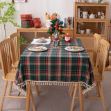 Popxstar tablescape ideas Christmas Tablecloth Green Plaid Photo Atmosphere Resort Home Textile New Year table cover for Family Gathering Restaurant