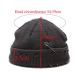 Popxstar Winter New Harajuku Beanies Knitted Hat Women Fashion Warm Thick Gorras Men Hip Hop Pin Hole Skullcap Short Hat Unisex Basic Cap