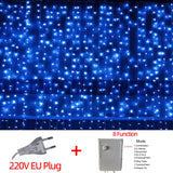 Popxstar LED Fairy String Lights Outdoor Waterproof Waterfall Street Garland Curtain Lights For Patio Christmas Wedding Party Decoration