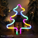 Popxstar Christmas Gift Box Led Neon Sign Wall Light Santa Claus Coming Bedroom Kids Living Room Bar Party Wedding Decoration Night Lamp