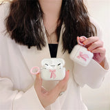 Popxstar INS Korea Cute 3D Pink Bow Transparent Case For AirPods Pro 3 2 1 Earphone Case Stylish Soft Silicone Protective Cover Funda